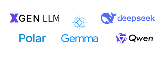 XGEN LLM, Polar, Gemma, deepseek, Qwen